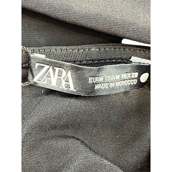 Zara Womens Midi Dress M Black Knot Front Midi Long Sleeve Cocktail 1165/549 NWT - Picture 5 of 8